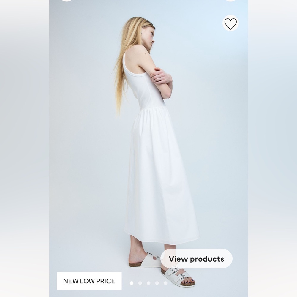 H&M Poplin Skirt Ribbed Jersey Dress